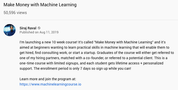 A description of the course as found on the official YouTube announcement. Watch the video linked above for more information.