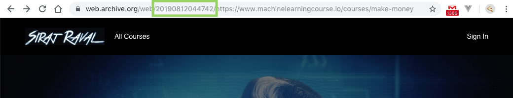 A "Wayback Machine" snapshot from Aug. 12th